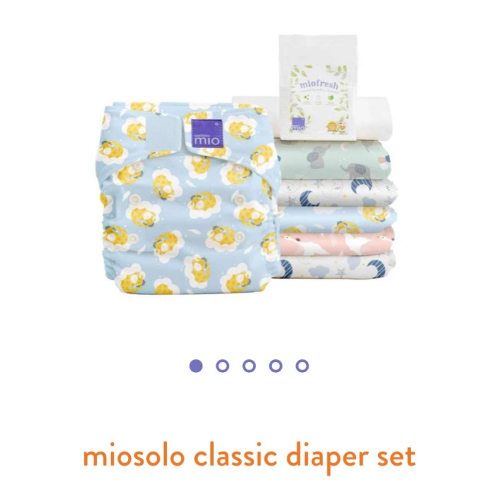 NWOT Bambino Mio Miosolo all-in-one Classic Reusable Cloth Diaper Set